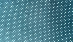 Bred bomuldsstof - Petrol med hvide prikker